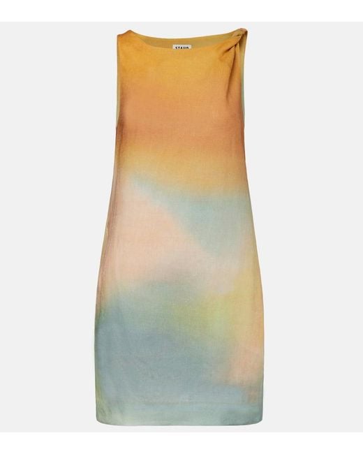 Staud Green Boa Linen Minidress