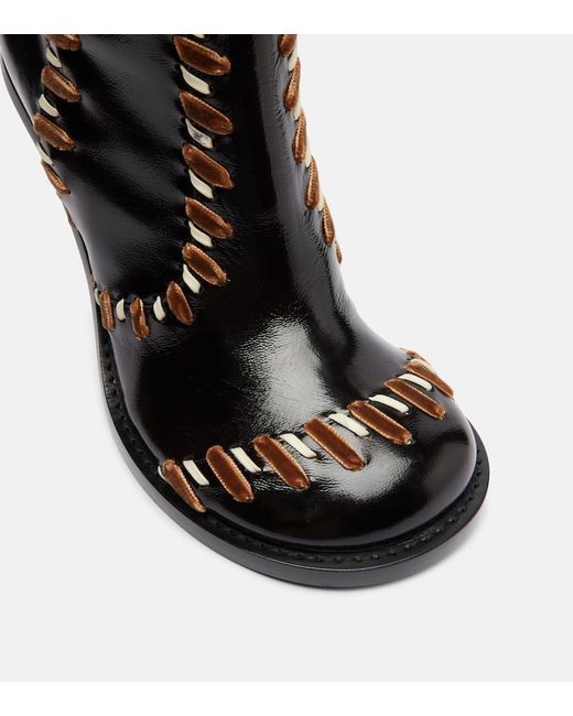 Dries Van Noten Black 90 Embellished Leather Boots