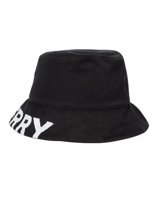 Sombrero de algodón reversible Burberry de color Black