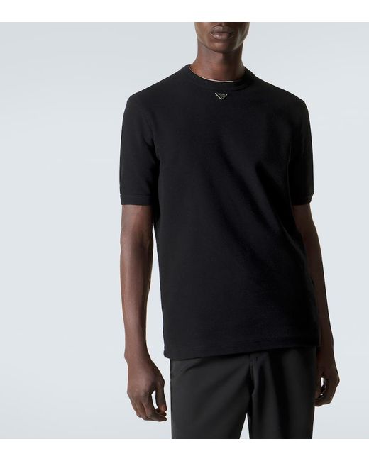 Prada Black Logo Cotton T-Shirt for men