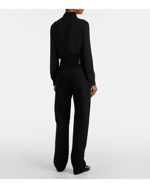 Valentino Black High-Rise Straight Jeans