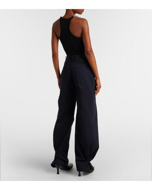 Jean Paul Gaultier Blue Low-Rise Wide-Leg Jeans