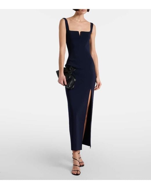 Galvan Blue Freya Maxi Dress
