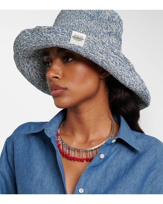 Ruslan Baginskiy Blue Straw Hat