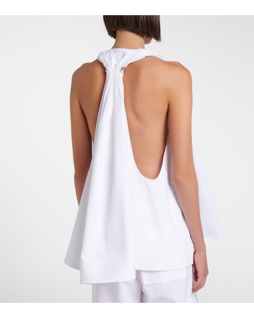 Jacquemus White Norma Cotton Poplin Top