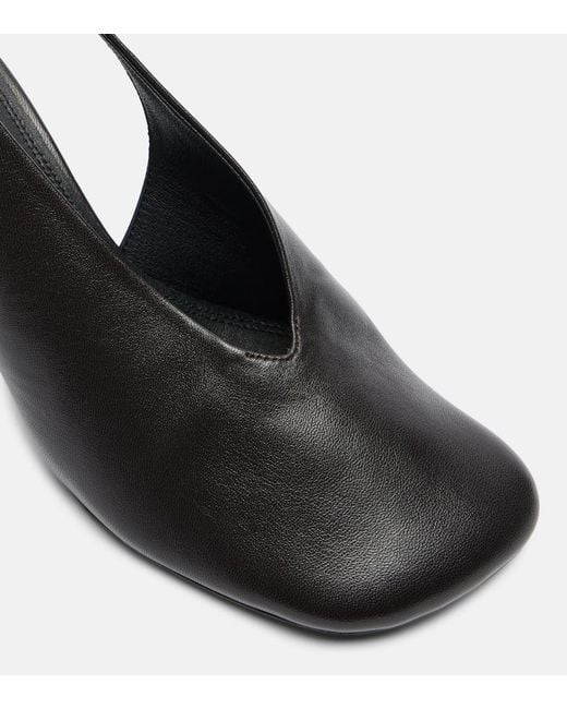 Lemaire Black Glove Leather Slingback Pumps