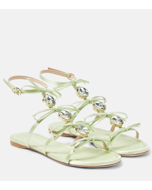 Giambattista Valli Metallic Embellished Satin Sandals