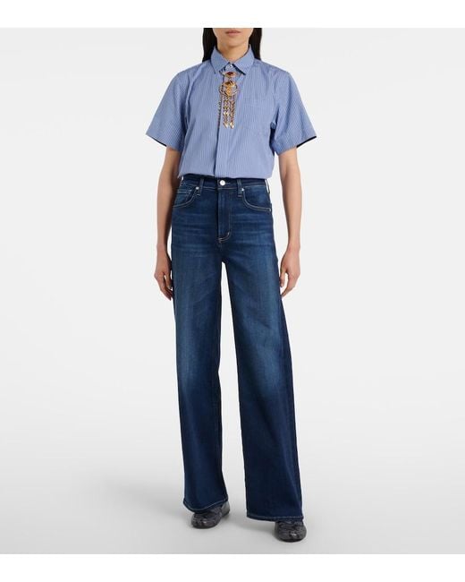 Citizens of Humanity Blue Lyra High-Rise Wide-Leg Jeans
