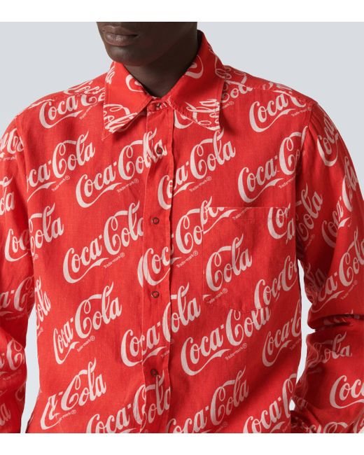 X Coca-Cola® – Chemise imprimee en coton et lin ERL pour homme en coloris Red