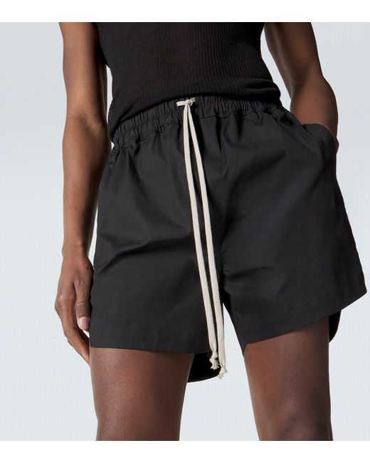 Rick Owens Black Cotton Jersey Shorts for men