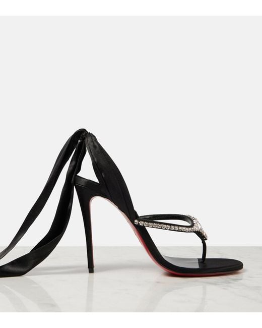 Christian Louboutin Black Just Queen Du Desert Embellished Sandals