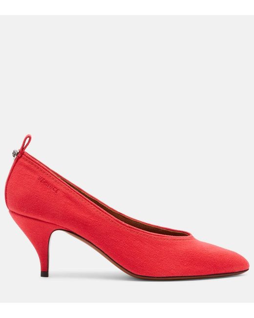 Versace Red Tina Denim Pumps