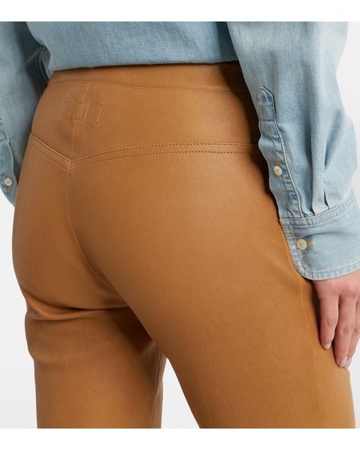 Stouls Brown Jp Twenty Leather Slim Pants