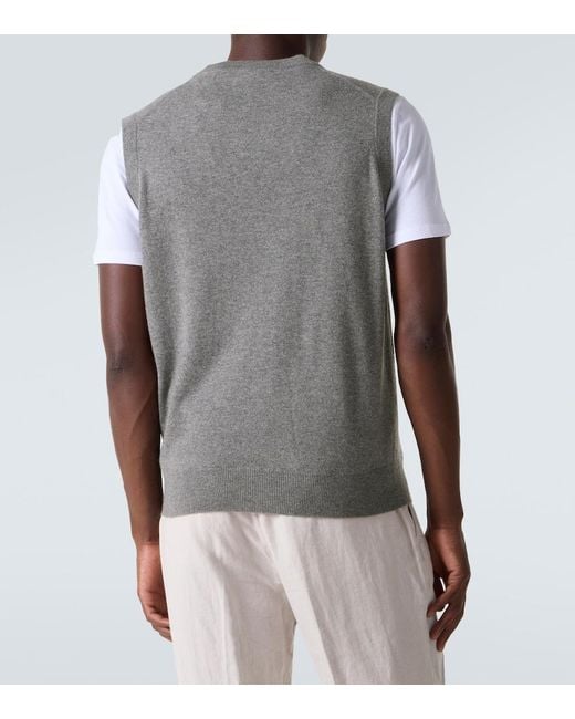 Brunello Cucinelli Gray Cashmere Vest for men
