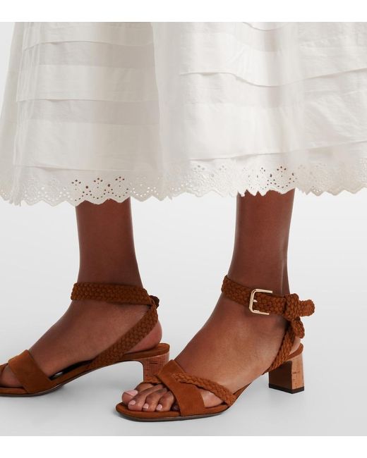 Jimmy Choo Brown Rori Braided Suede Sandals