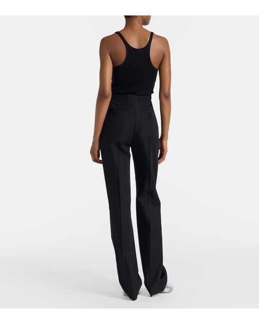 Alexander McQueen Blue Gerade Hose Aus Einem Wollgemisch