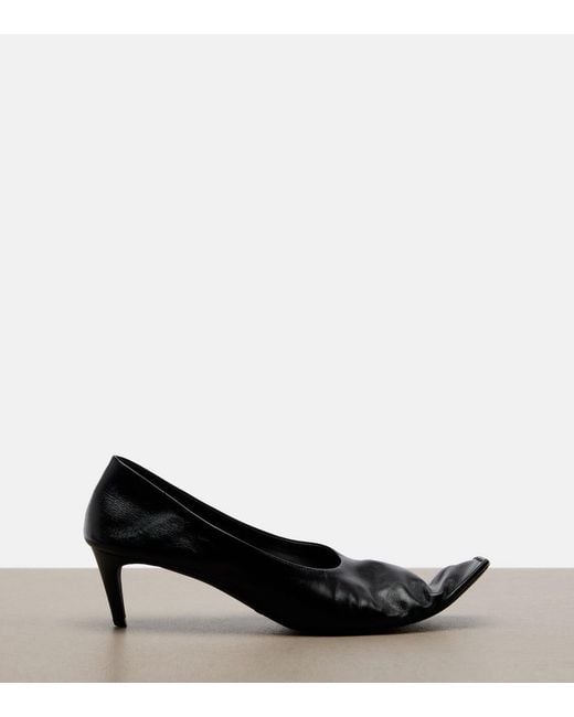 Khaite Black Marlene Leather Pumps
