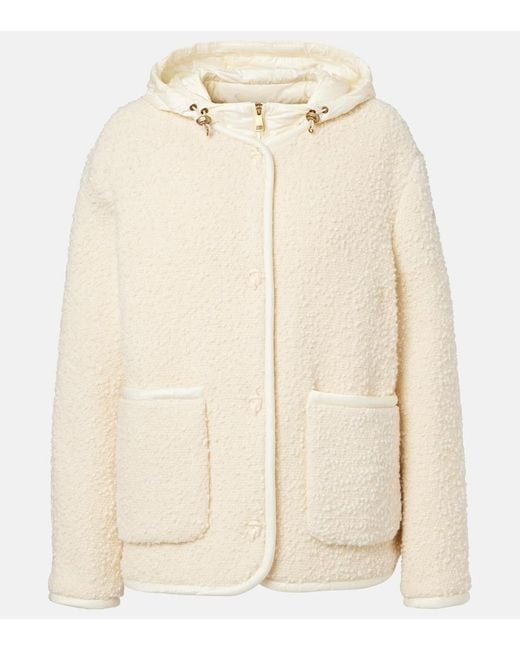 Moncler Natural Hylesine Wool And Cotton-Blend Down Jacket