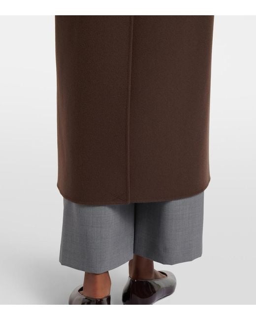 Max Mara Brown Poldo Virgin Wool Wrap Coat