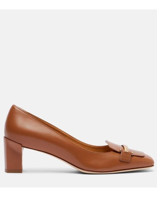 Tod's Brown Barretta 50 Leather Pumps