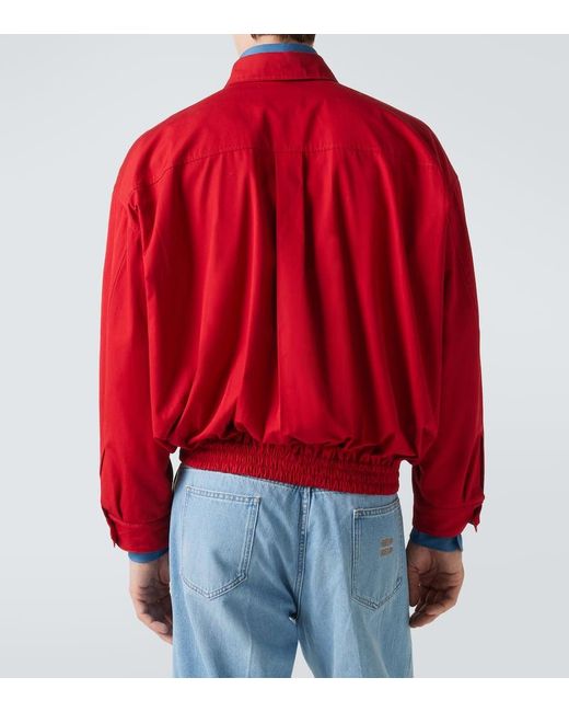 Chaqueta De Popelin De Algodon Miu Miu de hombre de color Red
