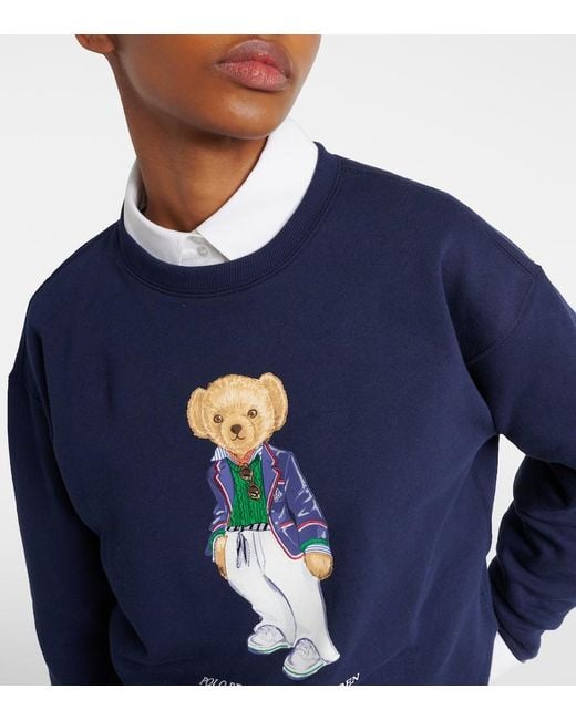 Polo Ralph Lauren Blue Sweatshirt Polo Bear aus einem Baumwollgemisch