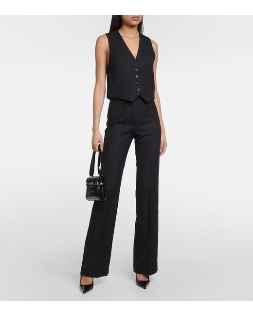 Nili Lotan Black Ismael Pinstriped Wool-Twill Vest