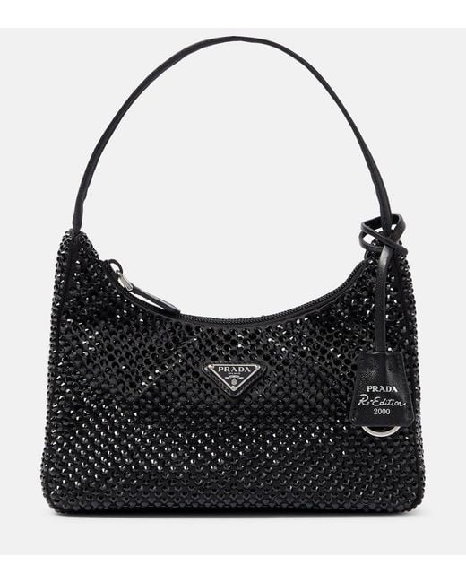 Prada Black Satin Mini-bag With Crystals