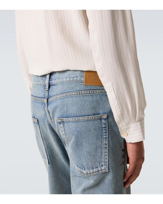 Saint Laurent Blue Low-Rise Slim Jeans for men