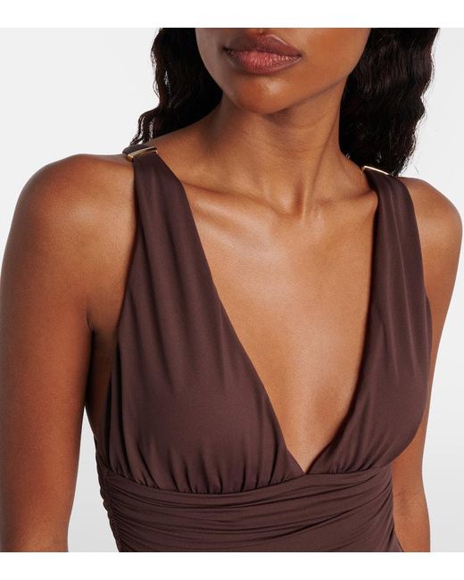 Melissa Odabash Purple Panarea Ruched Swimsuit