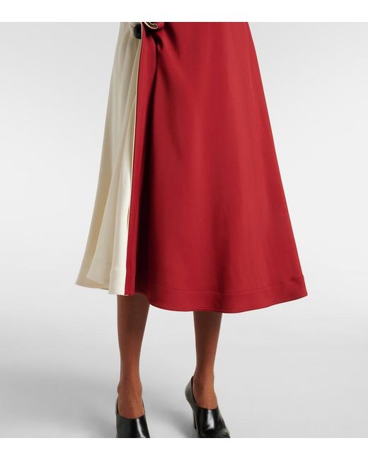 Bottega Veneta Red Intrecciato Midi Skirt