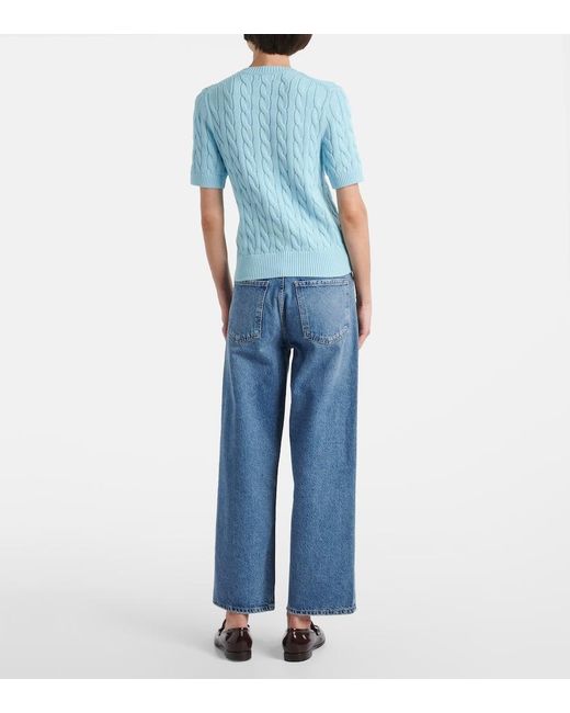 Polo Ralph Lauren Blue Cable-Knit Cotton Cardigan