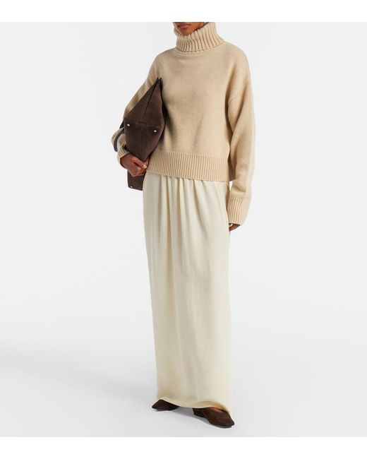 Extreme Cashmere Natural N°434 Crop Xtra Cashmere Turtleneck Sweater