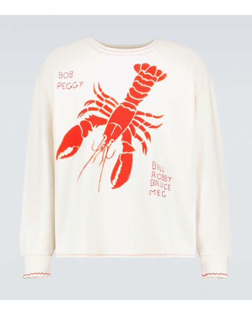Bode Sweatshirt Lobster Bake aus Baumwolle in White für Herren