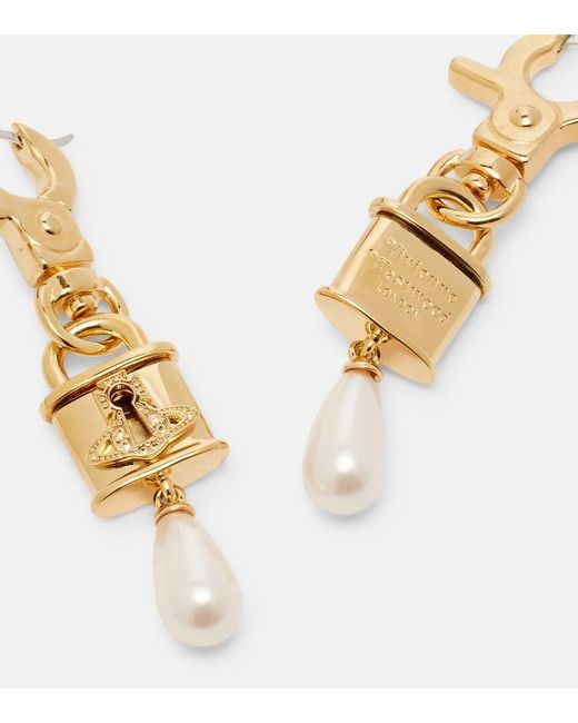 Vivienne Westwood Metallic Celestia Small Drop Earrings