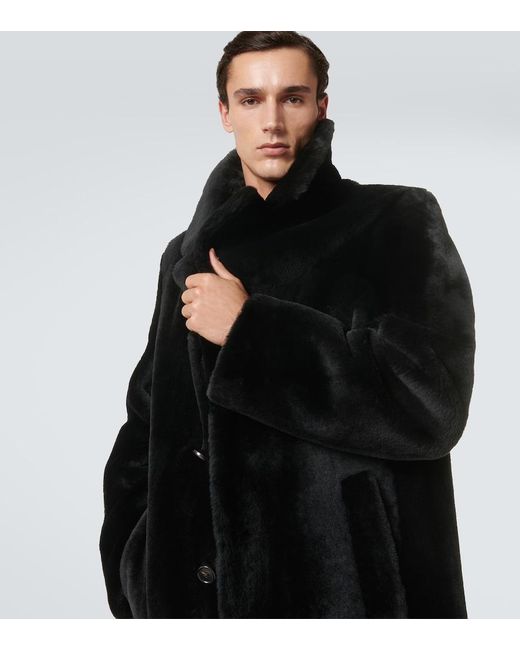 Loro Piana Mantel Emiliano Aus Shearling in Black für Herren