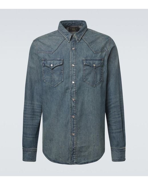 RRL Blue Buffalo West Denim Shirt for men
