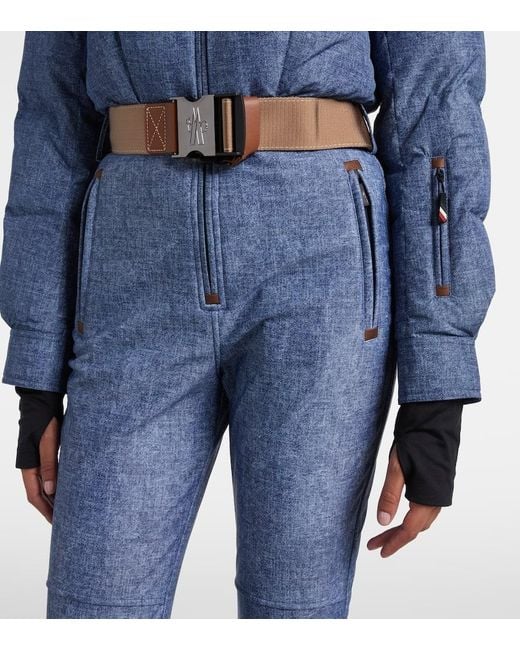 Moncler Blue Skianzug Mit Shearling