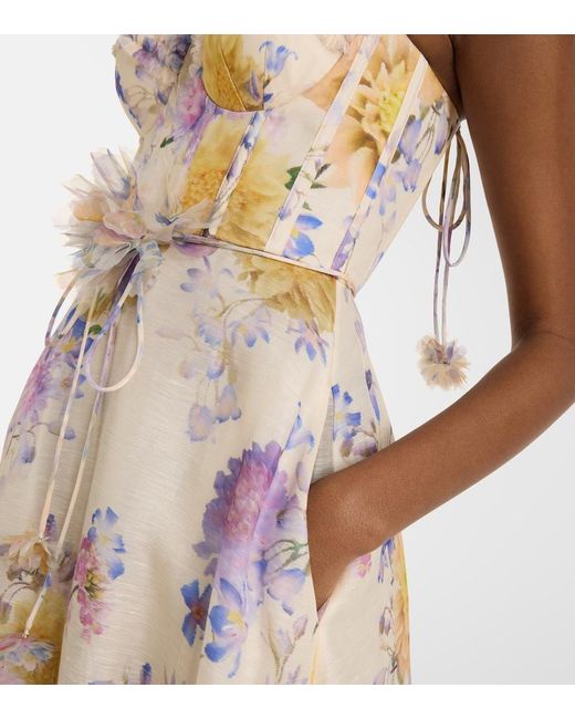 Zimmermann White Luna Ruffle Midi Dress