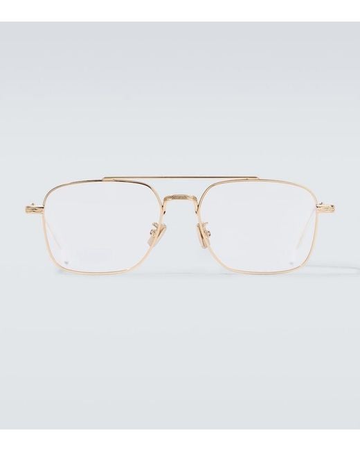 Dior White Diorbotanicao N1U-Plated Aviator Glasses for men