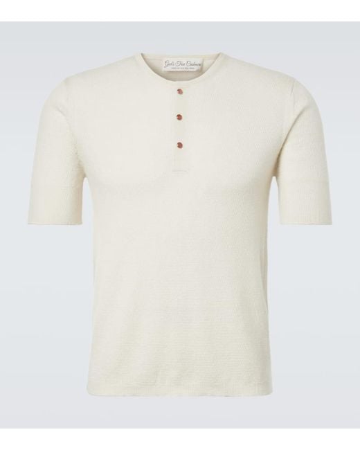 Camicia Henley di God's True Cashmere in White da Uomo