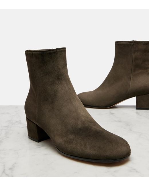 Gianvito Rossi Green Ankle Boots Joelle 45 Aus Veloursleder