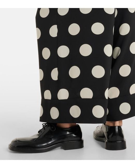 Junya Watanabe Black Polka-Dot Wide-Leg Pants