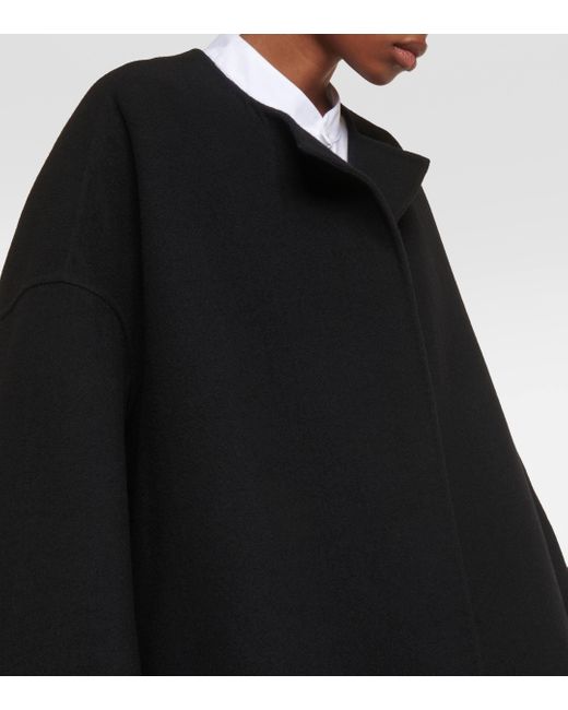 The Row Black Verlain Oversized Wool-blend Coat