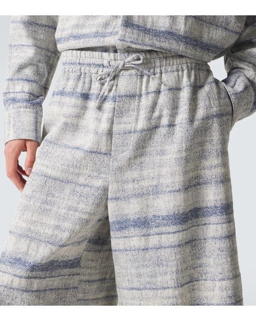 Loewe Gray Paula's Ibiza Denim Jacquard Shorts for men