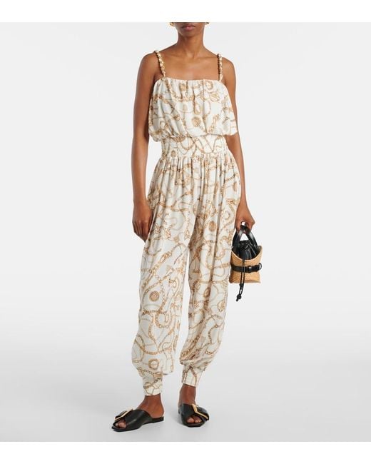 Balmain Natural Chain Printed Jumpsuit