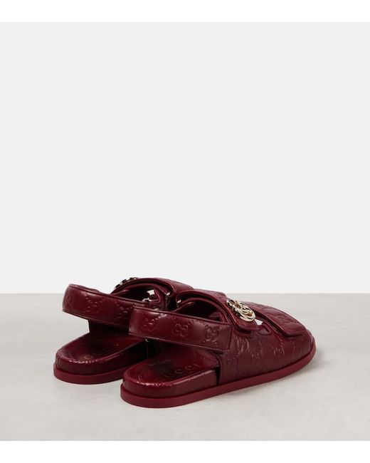 Gucci Red Sandalen New Marmont Gg Aus Leder