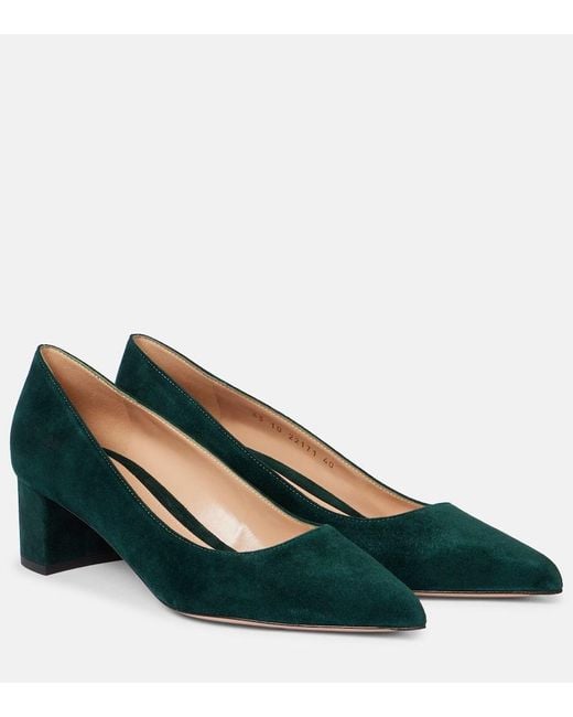 Gianvito Rossi Green Piper 45 Suede Pumps