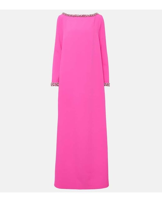 Safiyaa Pink Verzierte Robe Naimal aus Crepe