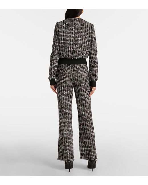 Balmain Black Tweed Bluson Bomber